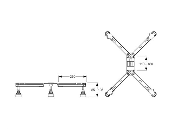 MEPA BW-5 SF Brausewannenfuß superflach