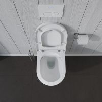 Vorschau: Duravit ME by Starck Wand-Tiefspül-WC, HygieneFlush, rimless, mit HygieneGlaze, weiß