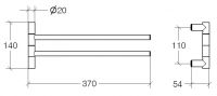 Vorschau: lineabeta PICOLA Handtuchhalter doppelt schwenkbar, chrom