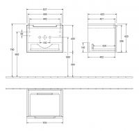 Vorschau: Villeroy&Boch Subway 2.0 Waschtischunterschrank 53,7x42cm für 7113F501, 1 Auszug