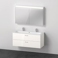 Vorschau: Duravit XBase Badmöbel-Set 123cm mit ME by Starck Doppelwaschtisch und Spiegelschrank