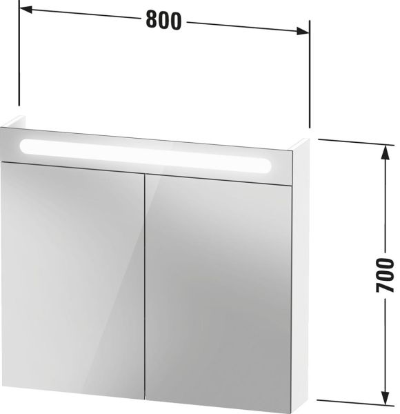 Duravit No.1 Spiegelschrank 80x70cm, mit LED-Beleuchtung und 2 Türen