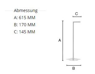 Smedbo Outline Lite ToilettenpapierhalterReservepapierhalter eckig, freistehend, schwarz _FB636 1