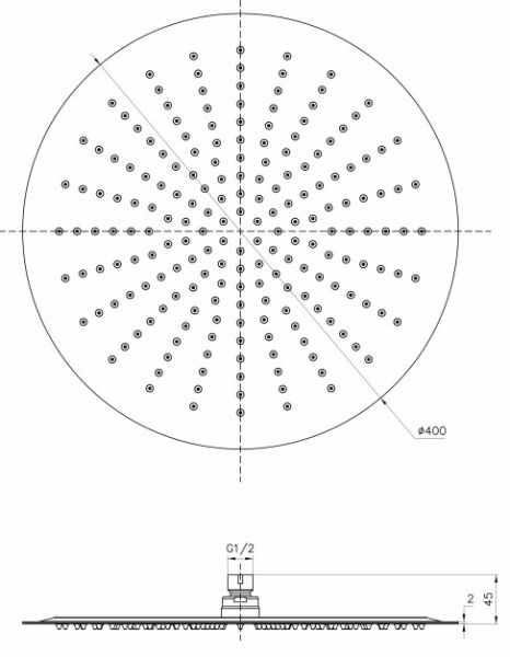 Avenarius Shower Regenbrause extra flach Ø 40cm, chrom