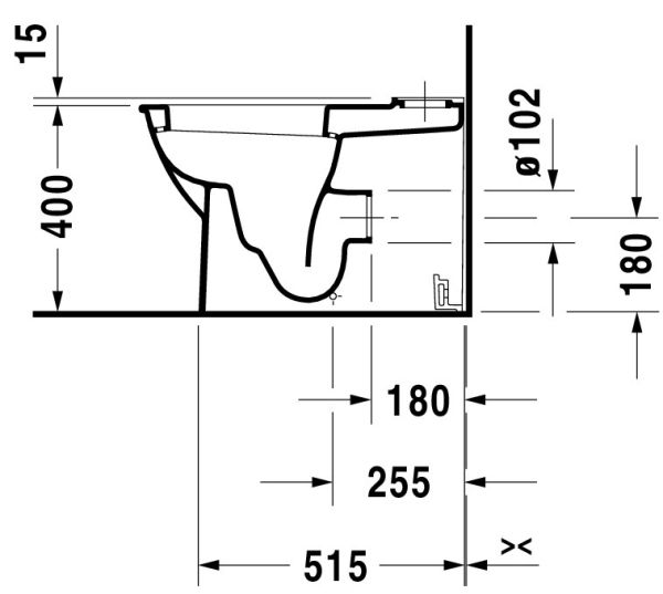 Duravit Darling New Stand-WC für Kombination, Tiefspüler, weiß