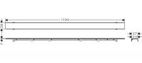 Vorschau: Hansgrohe RainDrain Rock Fertigset Duschrinne 100cm, kürzbar und befliesbar