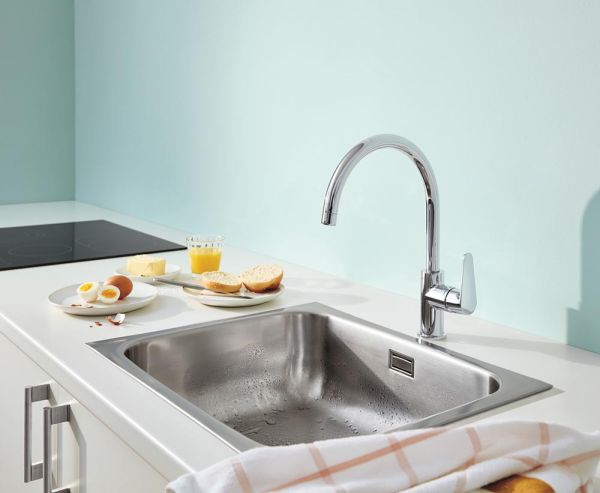 Grohe Start Curve Einhand-Spültischbatterie, C-Auslauf, schwenkbar, chrom