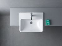 Vorschau: Duravit ME by Starck Halbeinbauwaschtisch 55x45,5cm, 1 Hahnloch, mit Überlauf, weiß 0378550000