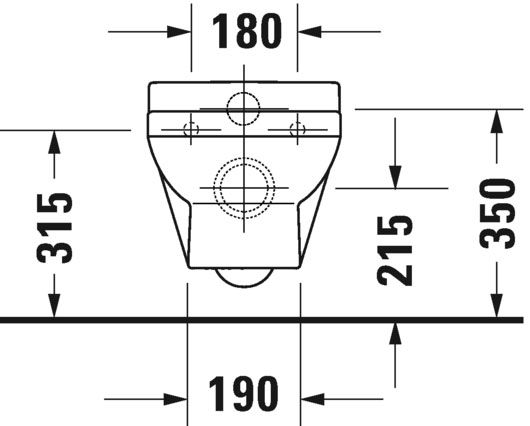 Duravit No.1 Wand-WC 48x32.5cm, oval, rimless, weiß