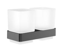 emco loft Doppelglashalter Kristallglas satiniert, schwarzchrom gebürstet 052500500 