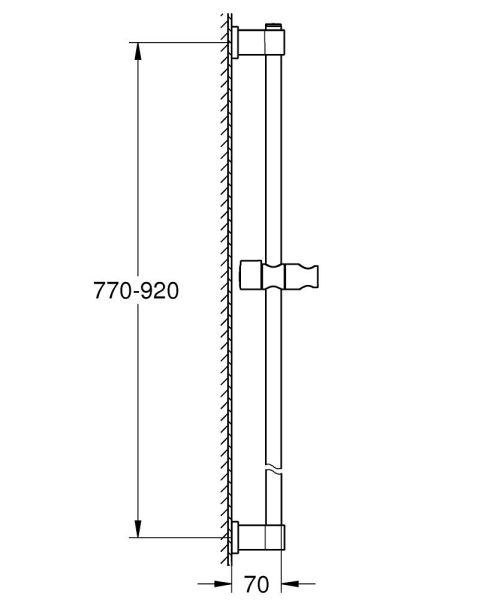 Grohe QuickFix Vitalio Universal Brausestange 900mm, schwarz matt