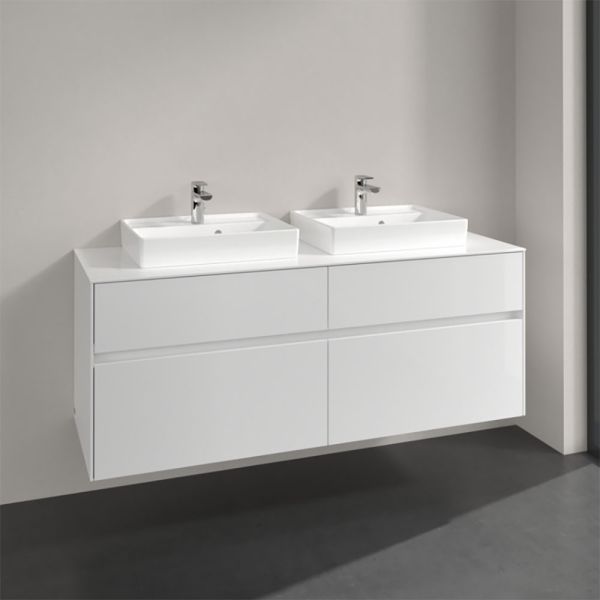 Villeroy&Boch Collaro Waschtischunterschrank passend zu Aufsatzwaschtisch 43345G, 140cm, glossy white C07600DH