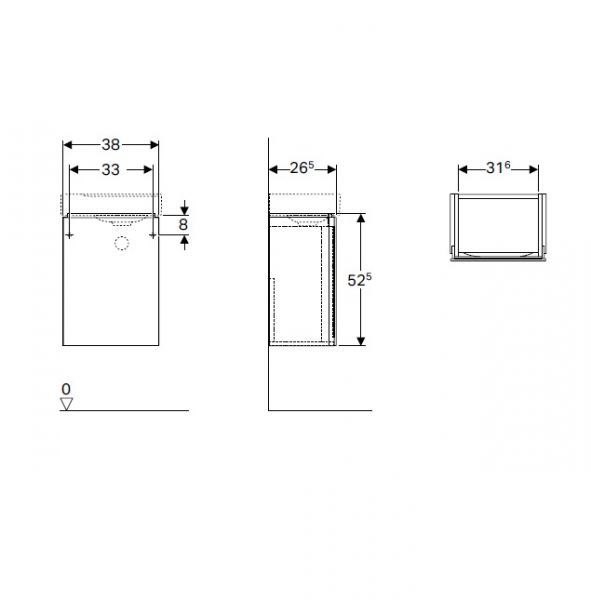 Geberit Xeno² Unterschrank für Handwaschbecken, mit 1 Tür_1