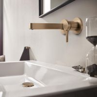 Vorschau: hansgrohe Finoris Waschtischarmatur 16,5cm, Wandmontage, brushed bronze
