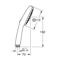 Vorschau: Grohe Tempesta Cube 110 Handbrause 2-strahlig, 7,4 l/min, chrom