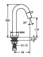 Vorschau: Hansa Hansanova Waschtisch-Standventil, für Kalt- oder Mischwasser-Anschluss, 94mm, schwarz matt