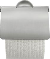 Vorschau: Duravit Starck T Papierrollenhalter mit Deckel, zum Schrauben/Kleben, edelstahl gebürstet 0099407000