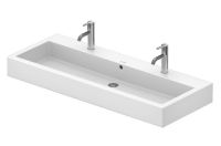 Duravit Vero Waschtisch rechteckig 120x47cm, 2 Hahnlöcher, mit Überlauf, geschliffen, weiß 0454120026