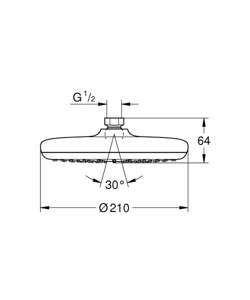 Grohe Vitalio Start 210 Kopfbrause Ø21cm, chrom 26415000 Zeichnung