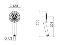 Vorschau: Dornbracht Serienneutral Handbrause Ø12cm, 4 Strahlarten, FlowReduce