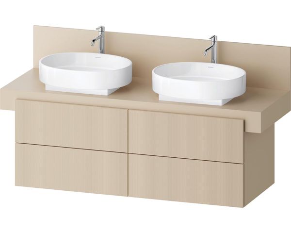 Duravit Balcoon Waschtischunterschrank 140x57x53,4cm für 2 Aufsatzbecken, sandbeige matt