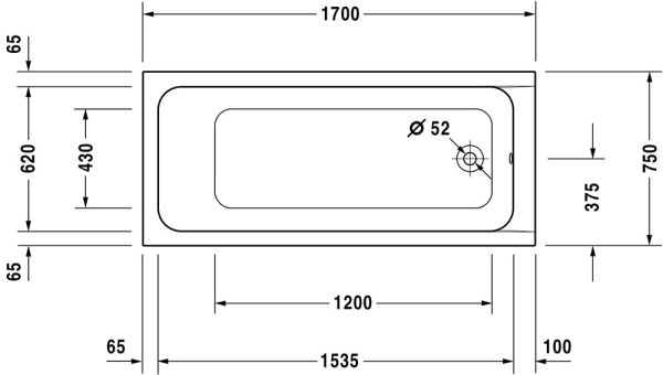 Duravit D-Code Einbau-Badewanne rechteckig 170x75cm, weiß