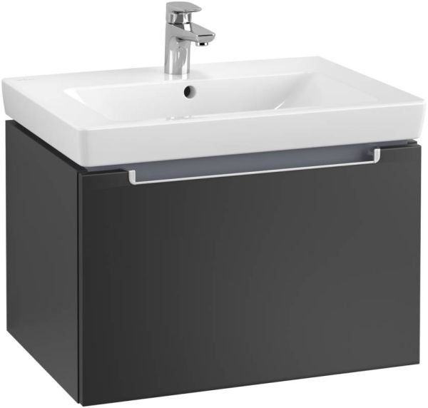 Villeroy&Boch Subway 2.0 Waschtischunterschrank mit 1 Auszug, 63,7x42cm black matt layquer A68800PD