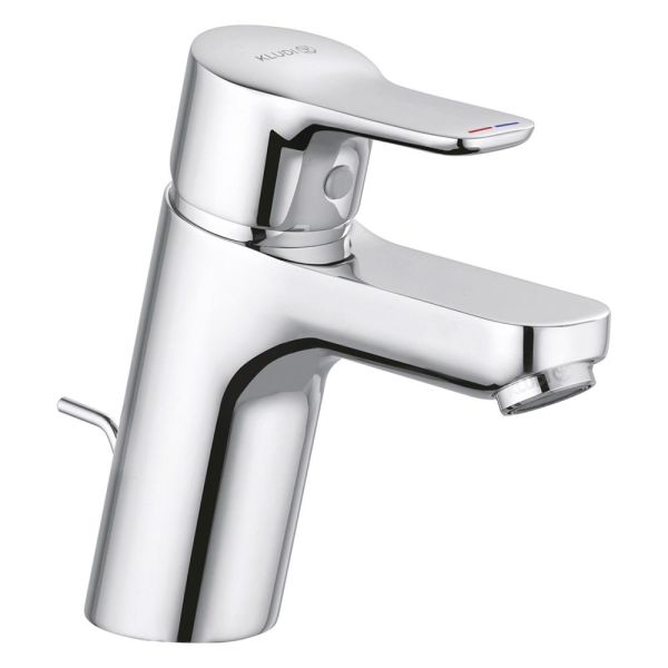 Kludi Pure&Easy Waschtisch-Einhandmischer 70 Niederdruck mit Ablaufgarnitur, chrom 372760565
