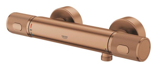 Grohe Precision Feel Thermostat-Brausebatterie mit ProGrip Rändelstruktur, warm sunset gebürstet