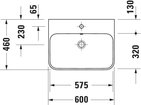 Duravit Happy D.2 Plus Aufsatzbecken 60x46 weiss 23606000001