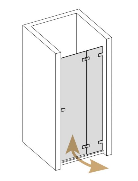 Provex X-LINE XN-2 Pendeltür mit Fixteil ESG 8mm, brillant glänzend