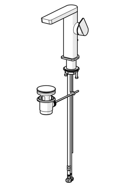 Hansa Hansastela Eco Waschtisch-Einhand-Einlochbatterie mit Ablaufgarnitur, chrom