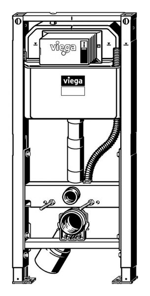 Viega Prevista Dry-WC-​Element mit Dusch-​WC-​Anschluss, Keramikhöhe verstellbar, BH 112cm