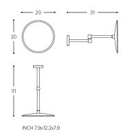 Vorschau: Cosmic Architect S+/Essentials Wand-Kosmetikspiegel Ø20cm, 5-fache Vergrößerung, schwarz matt
