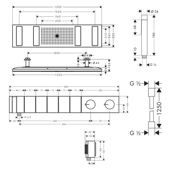 Axor ShowerSolutions ShowerHeaven/Edge Duschsystem chrom