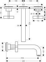 Vorschau: Axor Citterio 3-Loch Waschtischarmatur mit Auslauf 226mm, Kreuzgriffe und Platte