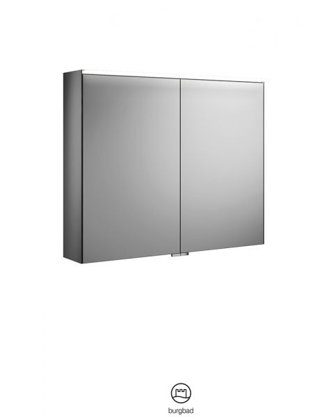 Burgbad Fiumo Spiegelschrank mit horizontaler LED-Beleuchtung und 2 Spiegeltüren 80,6x67cm