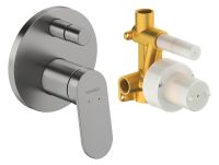 Duravit Wave Einhebelmischer Unterputz Set rund, edelstahl gebürstet