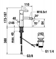 Vorschau: Kartell by Laufen Einhebel-Bidetmischer, mit Ablaufventil 34133.1