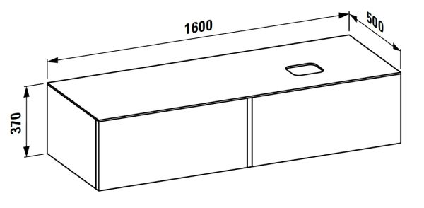 Laufen IL BAGNO ALESSI ONE Schubladenelement 1600, Ausschnitt rechts, inkl. HL, zu WT H81897 4