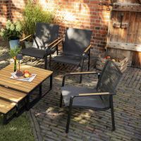 Vorschau: KETTLER DINING DIAMOND Rope Loungesessel mit Armlehne anthrazit charcoal 0103908-7720