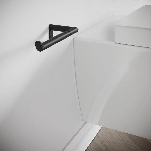 Cosmic Micra Rollenhalter ohne Deckel links, schwarz matt