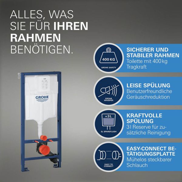 Grohe Solido WC 5-in-1-Set mit Betätigung in schwarz, weiß