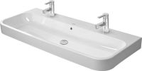 Vorschau: Duravit Happy D.2 Waschtisch rechteckig 120x50,5cm, mit Überlauf, 2 Hahnlöcher, WonderGliss, weiß 23181200241