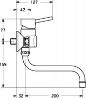 Vorschau: Hansa Hansavantis Style Spültisch-Einhand-Wandbatterie, Pinhebel, schwenkbar, chrom