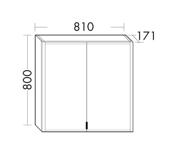 Burgbad rl20 Spiegelschrank 81x80cm mit Klarglas Lichtrahmen