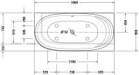 Vorschau: Duravit Cape Cod Eck-Badewanne 190x90cm Ecke rechts, weiß