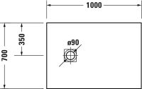 Vorschau: Duravit Sustano Duschwanne 100x70cm, rechteckig, schneidbar tech. Zeich.