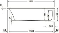 Vorschau: Duravit Qatego Einbau-Badewanne rechteckig 170x70cm, weiß