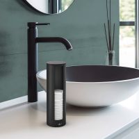 ZACK OLOMO Wattepadsspender Ø6,5cm, schwarz matt 40518 ZACK OLOMO Wattepadsspender Ø6,5cm, schwarz matt 40518